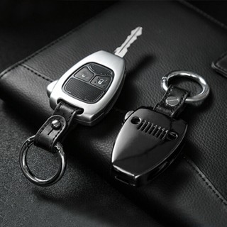 Metal Car Remote Key Shell Cover Case Keychain for Jeep Wrangler JK 2008-2017 Compass 2008-2015