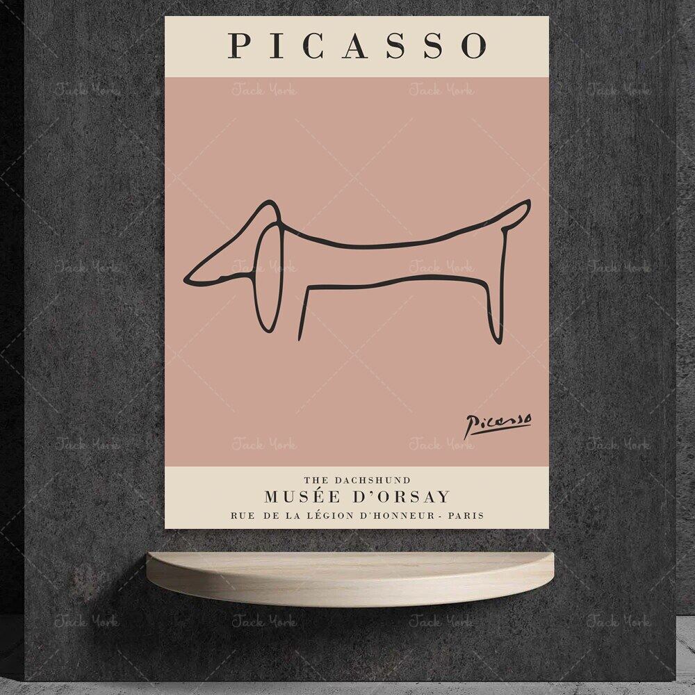 ชุดพิมพ์ลายศิลปะทันสมัยของสุนัข Dachshund สไตล์ Pablo Picasso
