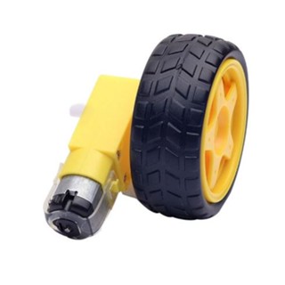 เกียร์มอเตอร์และล้อรถจำนวน 1 ชุด (Tire Wheel with Gear Motor Dual Shaft for Smart Car Robot Arduino)