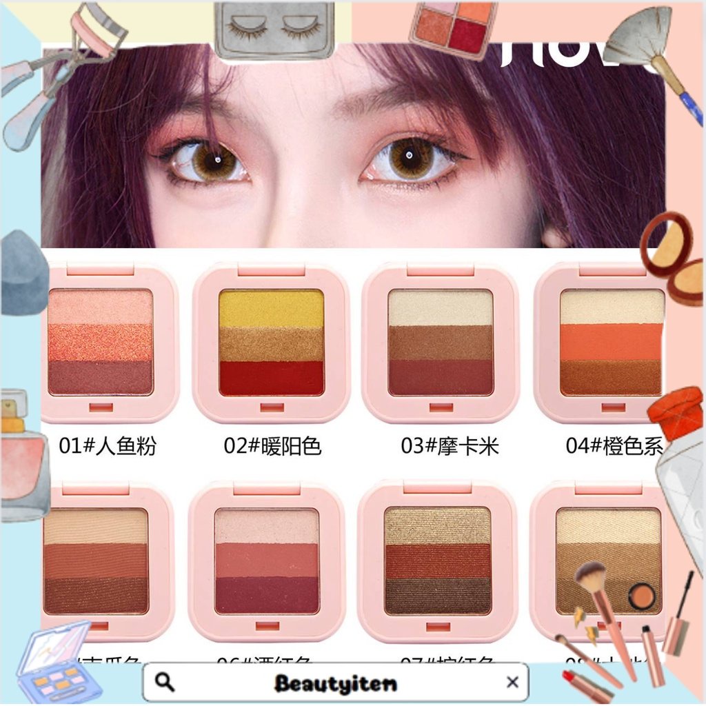 Novo Eye Shadow [5210] อายแชโดว์ พาเลททาตา 3 ช่อง Novo three color fashion eye shadow