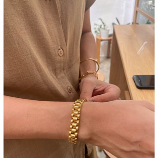 𝐴𝑆𝐻𝐼𝑅𝐴 (18k gold plated) สร้อยข้อมือโซ่/สร้อยข้อมือ Chain link bracelet Snake chain bracelet Chunky chain bracelet