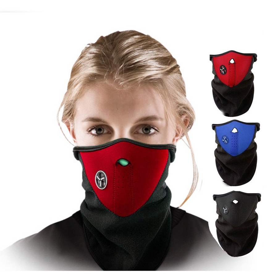 (เรือจาก KL ) หน้ากากรถจักรยานยนต์ Warm Windproof Anti Dust Face Mask Biker Balaclava Mask Topeng Co