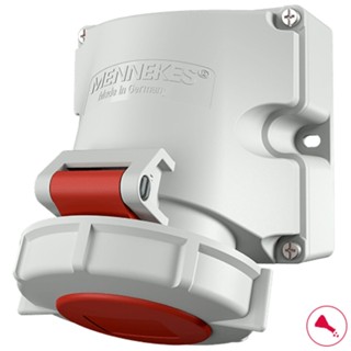 MENNEKES 9142 (รหัสเดิม 1200, 9342) ลั๊กตัวเมียติดผนัง เข้าสายด้าน บน-ล่าง (3P+N+E) 16A 400V IP67