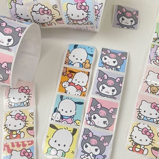 สติกเกอร์ ลายการ์ตูนอนิเมะ Sanrio Cinnamoroll Kuromi Pochacco น่ารัก สร้างสรรค์ สําหรับตกแต่งสมุดบัญชีมือ 200 ชิ้น