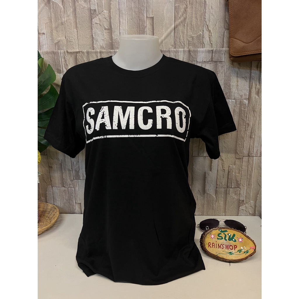 เสื้อยึดชายหญิงสกรีนโทนดำสไตล์วินเทจขนาด S M LX พร้อมส่ง