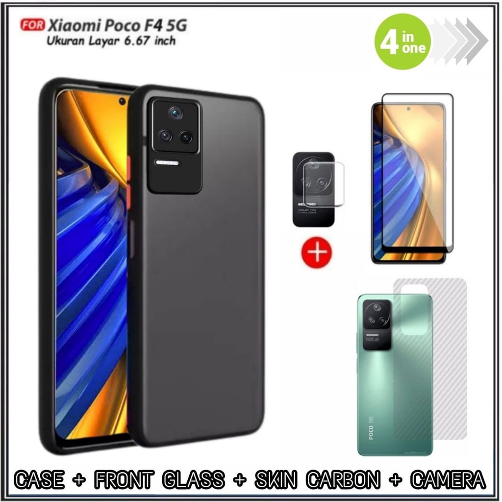 Riyanali_Shop PACKAGE 4IN1 Case Dove Poco M4 Pro 4G / M3 Pro 5G / C40 / F4 GT 5G / F4 5G กันกระแทกโป
