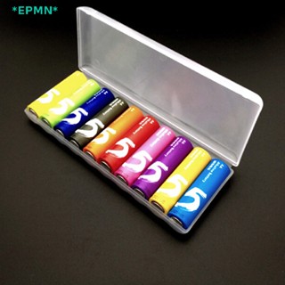 Epmn&gt; กล่องเคสพลาสติก แบบพกพา สําหรับ AA 10 ชิ้น