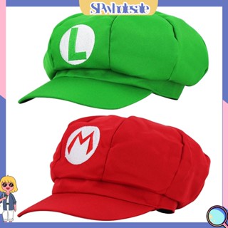 (SPwholesale) หมวกคอสเพลย์ Super Mario Bros Luigi ทรงแปดเหลี่ยม กันแดด สําหรับผู้หญิง และผู้ชาย