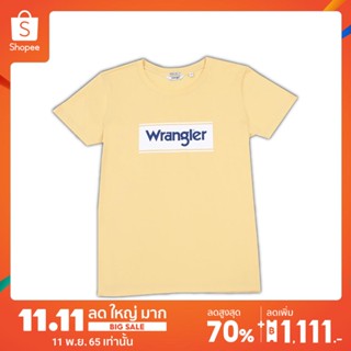 WRANGLER เสื้อยืดแขนสั้น รุ่น WR S172R201 YELLOW แรงเลอร์ เสื้อผ้าผู้หญิง เสื้อยืด เสื้อ