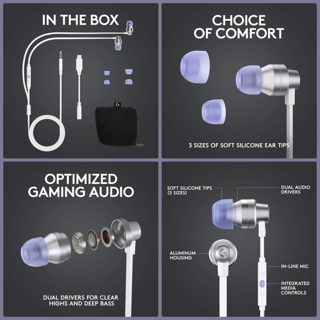 🛵มีส่งด่วน💨 LOGITECH G333 หูฟังเกมมิ่ง GAMING EARPHONES WITH MIC AND DUAL DRIVERS รับประกันศูนย์ไทย 2 ปี