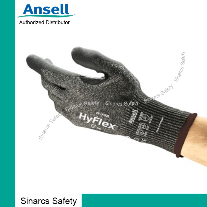 ถุงมือนิรภัย Ansell HyFlex® 11-738 (ราคาต่อคู่)