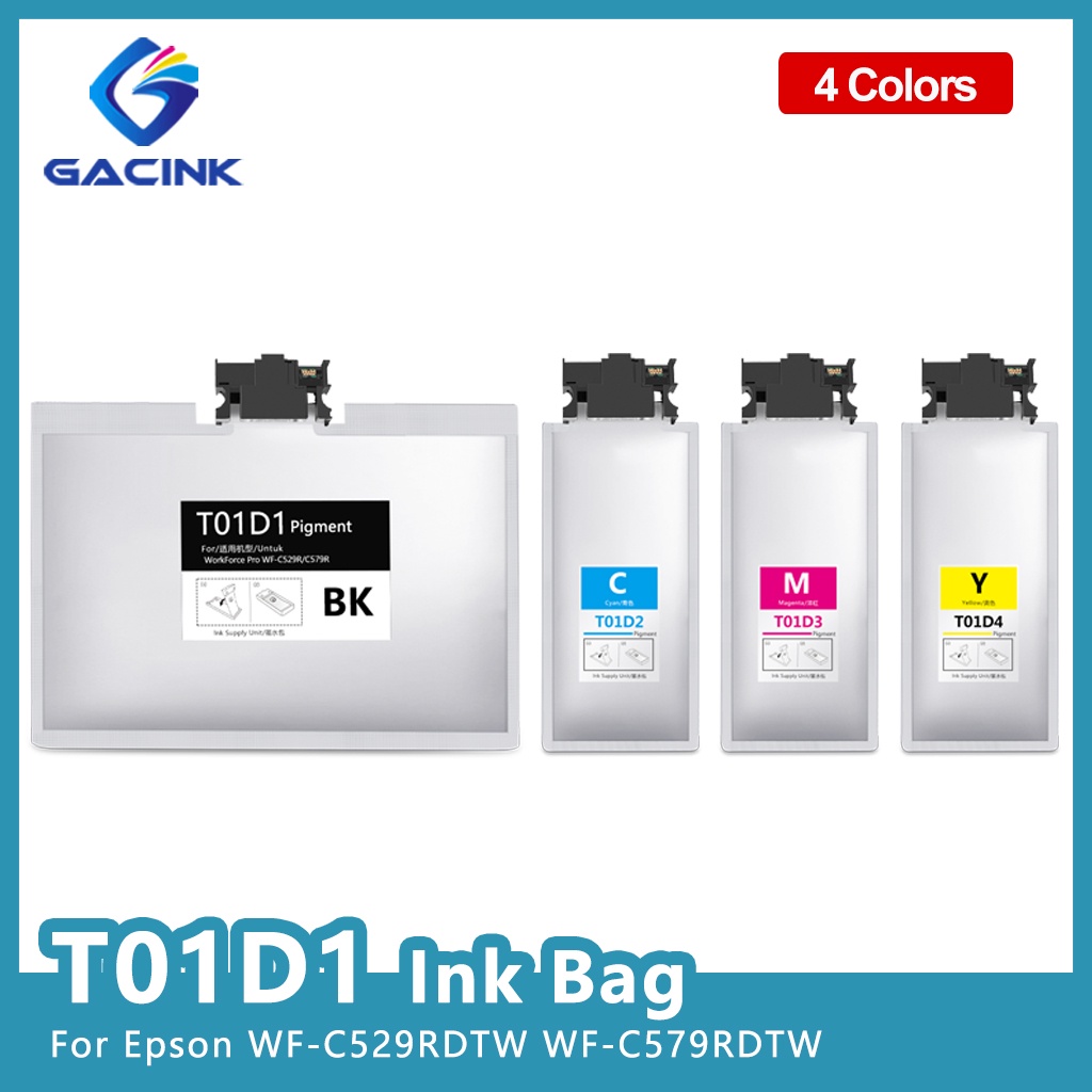 T01D1 T01D2 T01D3 T01D4หมึกพร้อมชิปสำหรับ Epson Workforce Pro WF-C529RDTW WF-C579RDTW Pigment Ink Ca