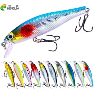 Hengjia เหยื่อตกปลาพลาสติกแข็ง แบบเลเซอร์ 8.8 ซม. 9 กรัม 10 สี Rattling Fishing Lures 1 ชิ้น Vivd Swimbait Fishing Tackle