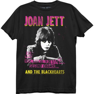 Concert Poster Joan Jett T-Shirt เสื้อยืดแฟชั่น เสื้อยืดผู้หญิง เสื้อขาว