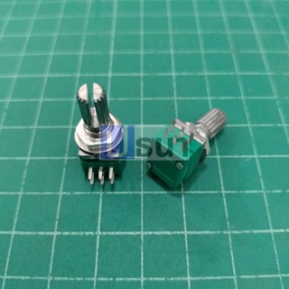 โพเทนชิโอมิเตอร์ Potentiometer วอลลุ่ม VR ปรับค่า ตัวต้านทาน 6 ขา B1K ถึง B500K #6 ขา เขียว (1 ตัว)