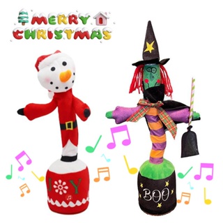 35cm Christmas Snowman Wizard Dancing Learning Talk Singing Electric Plush Toys Gifts