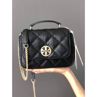 👜New Tory Burch Willa  Mini Top Handle ---มีสีดำ อะไหล่ทอง ---สีน้ำตาลอมเทา อะไหล่ทอง