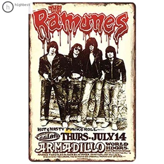 โปสเตอร์แผ่นโลหะดีบุก ลาย The Ramones สําหรับตกแต่งบ้าน คลับ บาร์ คาเฟ่