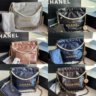 พรี​ ราคา8300 Chanel 22Bag mini กระเป๋าสะพายกระเป๋าโซ่ กระเป๋าสะพายไหล่ กระเป๋าสะพายข้าง