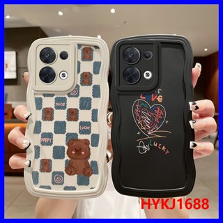 เคส OPPO Reno8 Pro 5G เคส OPPO Reno 8Pro 5G 8 Pro 5G เคสโทรศัพท์มือถือซิลิโคน tpu แบบนิ่ม พิมพ์ลายคลื่น สําหรั KLQ