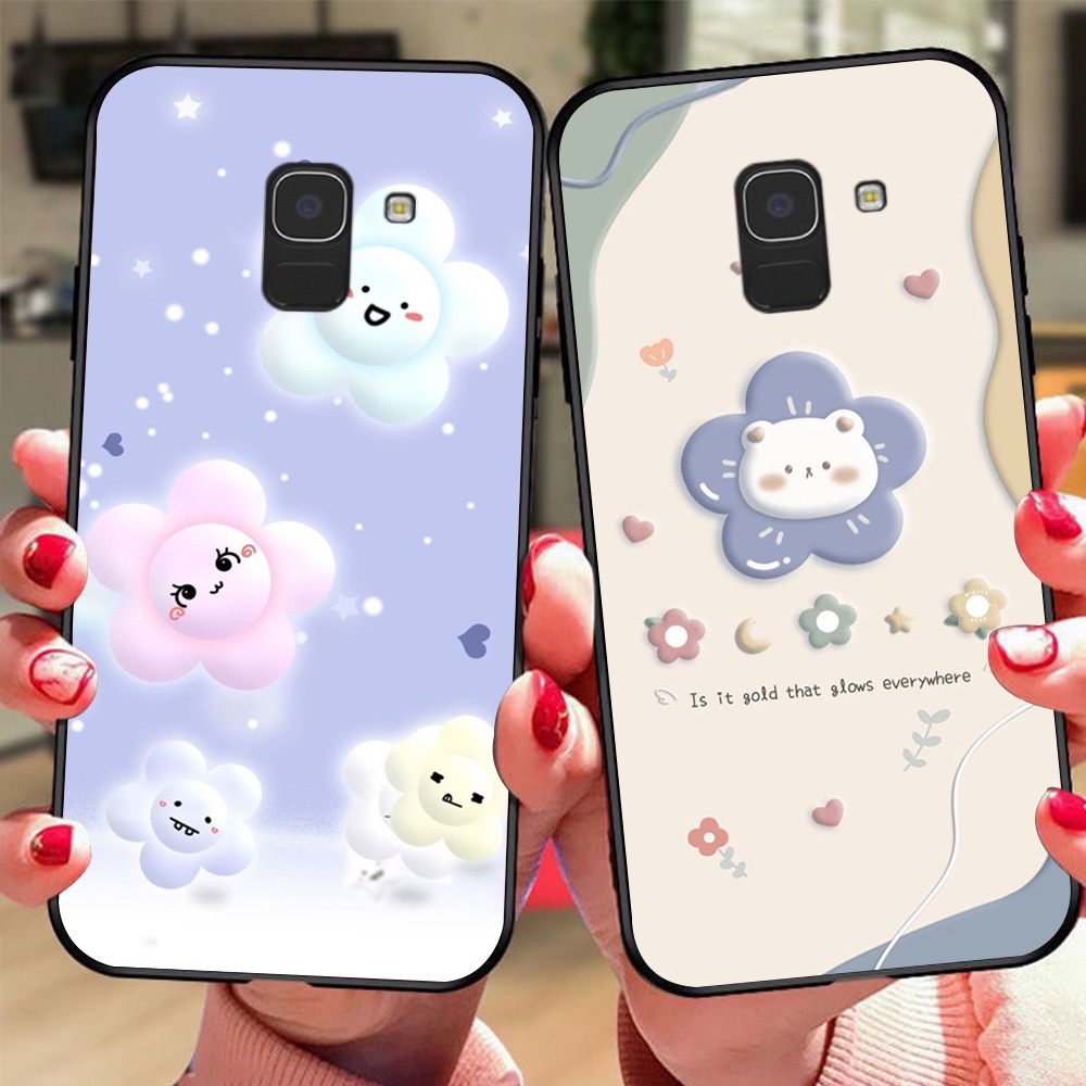 เคส Samsung j6 2018 / ss j6 plus / ss j6+ / ss a8 2018 / ss a8 plus 2018 พร้อมพิมพ์ลายดอกไม้ 3d ตลก