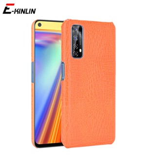 เคสโทรศัพท์มือถือหนัง PU แบบแข็ง ลายหนังจระเข้ สไตล์วินเทจ สําหรับ Realme X50 X7 X2 Pro X3 Super Zoom XT X50m