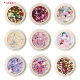 Byce&gt; ใหม่ อุปกรณ์ตกแต่งเล็บ กลิตเตอร์ เกล็ดหิมะ โลหะ สีทอง สําหรับตกแต่งเล็บ คริสต์มาส