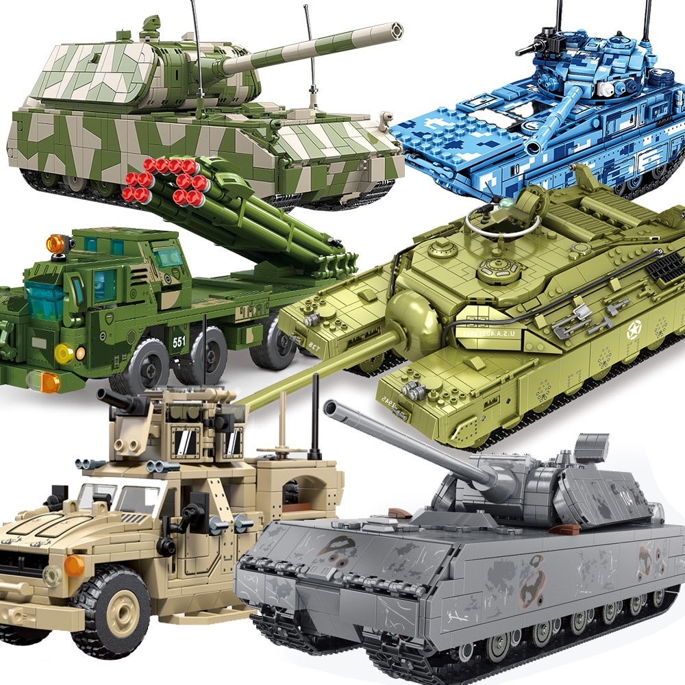 LEGO ทหาร WW2ยานเกราะเยอรมัน VIII Maus Tank เสือดาว Sherman Tiger II ชุดบล็อกอาคารเฮลิคอปเตอร์กองทัพ