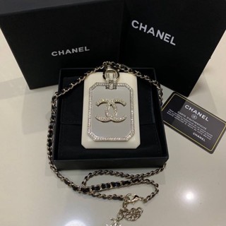 CHANEL CC COCO LOGO MIRROR CRYSTAL GOLD HARDWARE WHITE RESIN PLATE LAMBSKIN CHAIN LIMITED EDTION ACCESSORY สร้อยคอชาแนล