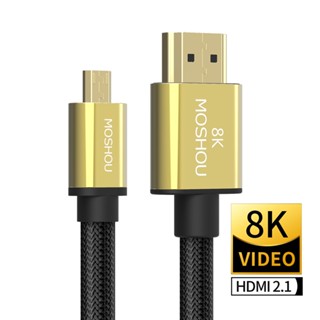 อะแดปเตอร์สายเคเบิล Micro HDMI เป็น HDMI 2.1 3D 8k 1080P ความเร็วสูง สําหรับกล้อง GoPro Hero 7 6 5 Sony A6000 Nikon Canon