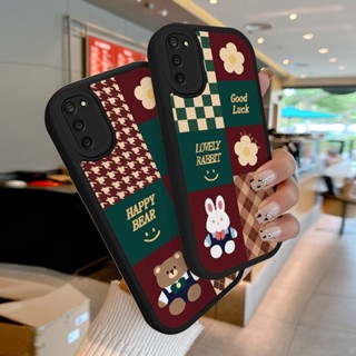 เคสโทรศัพท์มือถือหนังแกะ ซิลิโคนนิ่ม กันกระแทก ลายกระต่าย สําหรับ Samsung Galaxy A03s