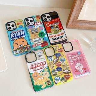 Kakao Friends น่ารัก น่าสนใจ การแสดงออก เคสไอโฟน 14 Pro Max iphone 13 Pro Max Case ใหม่ ขอบสี เรียบง่าย โปร่งใส ป้องกันการหล่น ซิลิกาเจล นุ่ม เคส