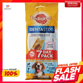 เพดดิกรี เดนต้าสติ๊ก ขนมขัดฟัน สุนัขกลาง 7 ชิ้น 180 ก.Pedigree Denta Stick, Dental Snack, Medium Dog, 7 pieces, 180 g.