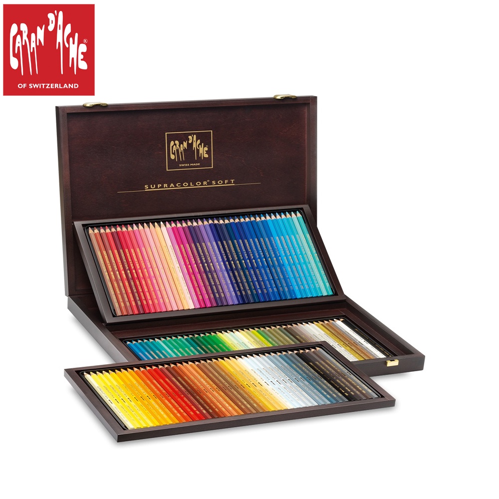 Caran d’Ache (คารันดาช) ชุดดินสอสีไม้ระบายน้ำ Supracolor Soft 120 สี เกรดอาร์ทติส ในกล่องไม้สุดหรู 3888.920