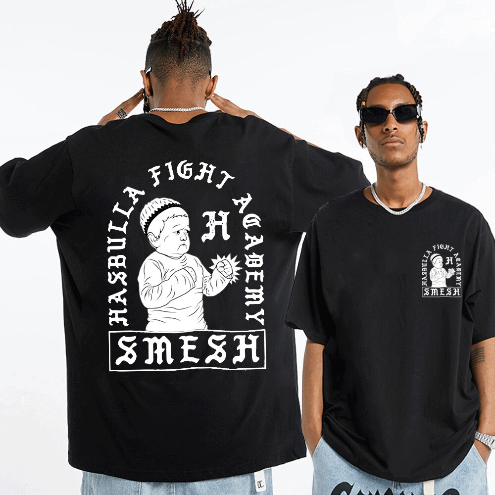Hasbulla Magomedov T Shirt Blogger Hasbulla ต่อสู้ Meme แขนสั้น Tshirt ผู้ชายขนาดใหญ่เสื้อยืด Funny 