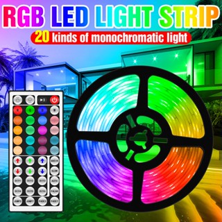 LED Ribbon 5050นีออนไฟ12V RGB โคมไฟสไตล์วินเทจ Bar 44ไร้สายรีโมทคอนโทรลยืดหยุ่นสำหรับ Hiasan Kamar