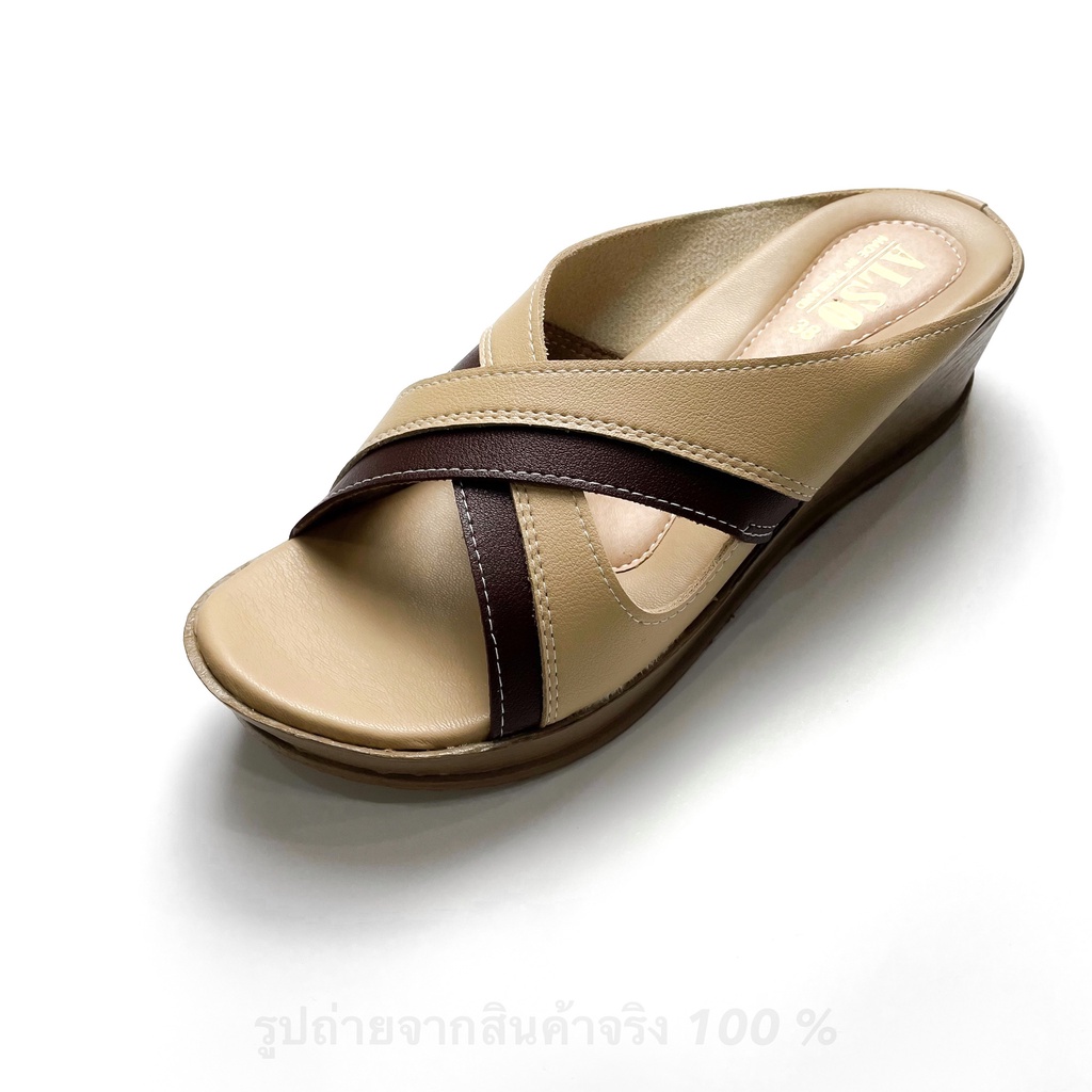 สินค้าใหม่รองเท้าแฟชั่นผู้หญิง ส้นสูง ส้นเตารีด แบบสวม ใส่สบายมาก - รูปที่ 2