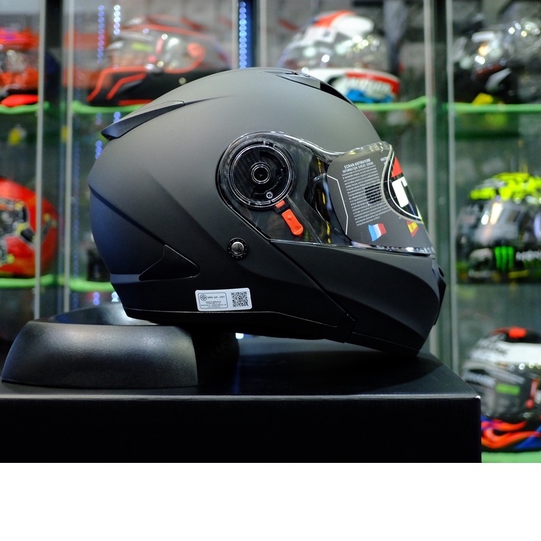 Real รุ่น Storm Force Black Matt หมวกกันน็อคสีดำ ยกคางได้ - รูปที่ 5