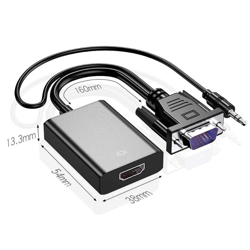 Oker สายเเปลง VGA to HDMI Full HD 1080 อุปกรณ์ เเปลงภาพ รูปที่ 3