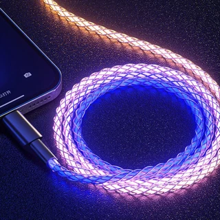 สายชาร์จเร็ว RGB 100W 66W Type C USB C สําหรับ i-Phone S-amsung Android Micro 30W