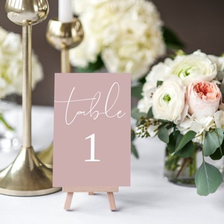 Wedding Table Numbers Template Mauve Pink Any Color Customizable Color Wedding Table Decor Table Numbers Cardl