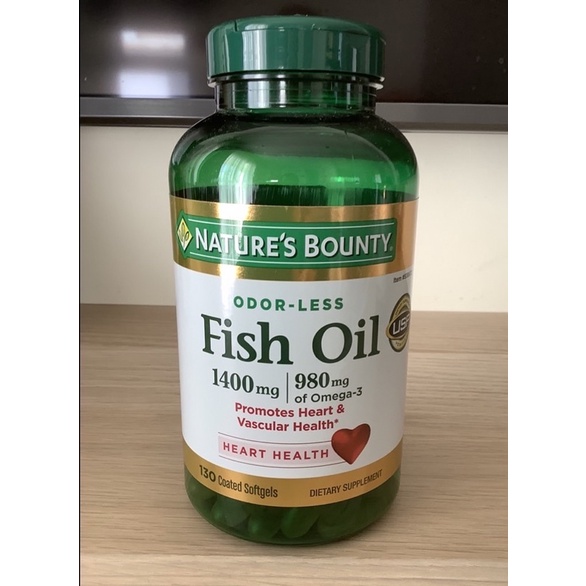 พร้อมส่ง! น้ำมันปลา 1400mg Nature’s Bounty 130 เม็ด