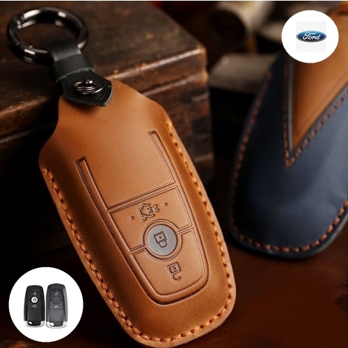 ซองหนังแท้ ใส่กุญแจรีโมทรถยนต์ รุ่นหนังกลับ Ford Ranger RAPTOR,Everest,Mustang,FX4 MAX 2018-25