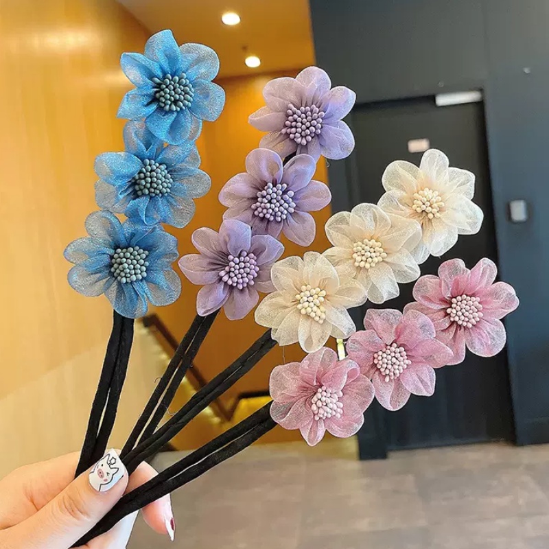 แฟชั่นผู้หญิง ลูกไม้ ดอกไม้ เครื่องม้วนผม เกาหลี DIY หัวบอล ดัดผม เหล็ก เครื่องมือจัดแต่งทรงผม ย้อนยุค ผ้ามุก กิ๊บติดผม เครื่องมือทําผม ติดผม โบว์ กิ๊บติดผม เครื่องประดับ