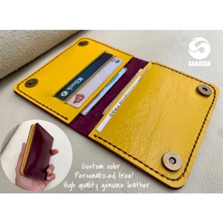 กระเป๋าสตางค์หนังแท้ขนาดเล็กงานแฮนด์เมด เลือกสีเองได้และสั่งตอกชื่อฟรี Handicraft wallet/Personalized/Custom Color