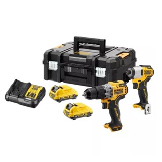 DEWALT ชุดสว่านกระแทก+ไขควงกระแทกรุ่น DCK2111L2T-QW/ DCF706 + DCF801 12V ไร้แปรงถ่าน แบตเตอรี่ 3.0Ah 2 ก้อนของแท้