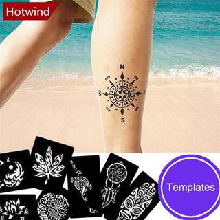 Hotwind แม่แบบสักชั่วคราว สามชั้น ลายฉลุ สําหรับผู้หญิง ผู้ชาย E9J6