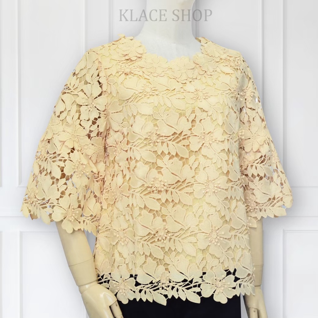 Almini - เสื้อลูกไม้ OKI594, OKI639 ยี่ห้อ In Ka Oil ลินินแท้ 100%