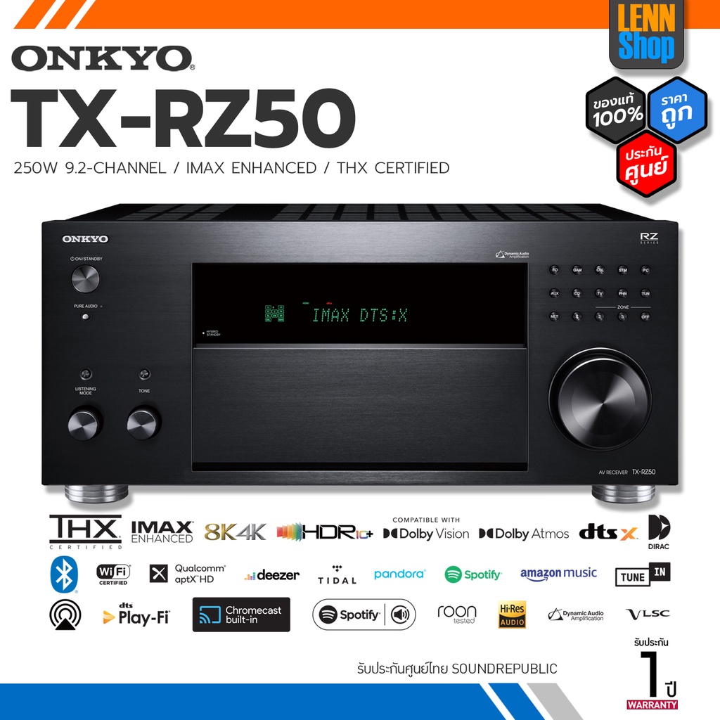 ONKYO : TX-RZ50 9.2CH 250W ศูนย์ SoundRepublic [ออกใบกำกับภาษีได้] / LENNSHOP / TX RZ50