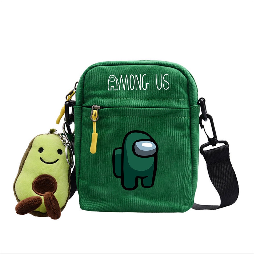 กระเป๋าสะพายไหล่ ผ้าแคนวาส ลายการ์ตูนเกม Among us น่ารัก เหมาะกับของขวัญวันเกิด สําหรับเดินทาง - รูปที่ 2